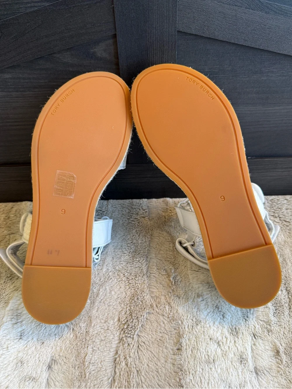TORY BURCH Sport Espadrille Sandal Diego Raffia in Optic White Size 9
